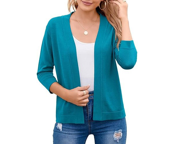 Women's Soft Viscose Cropped Cardigan | Relaxed Open Front Sweater for Casual Outings 5
