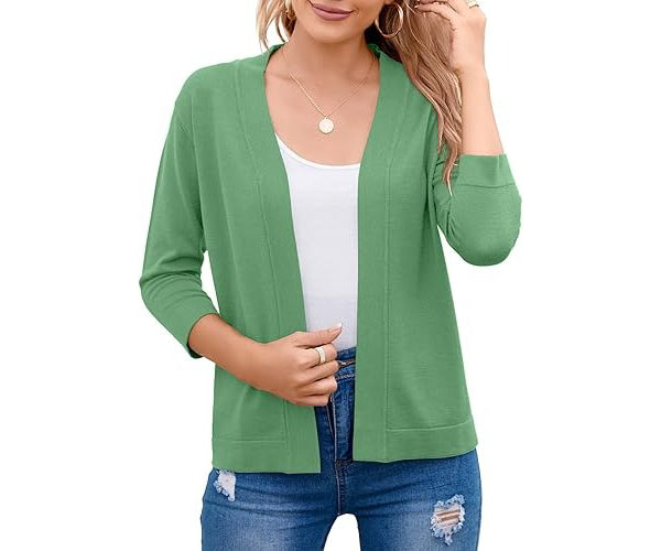 Women's Soft Viscose Cropped Cardigan | Relaxed Open Front Sweater for Casual Outings 6