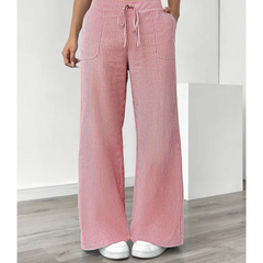 Women's Striped Linen Wide Leg Pants | Elegant Casual Trousers for Summer 6