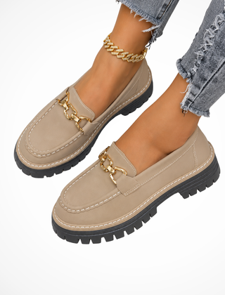 Women's Stylish Leather Chunky Loafers | Elegant Slip-On Platform Shoes 0