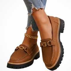 Women's Stylish Leather Chunky Loafers | Elegant Slip-On Platform Shoes 2