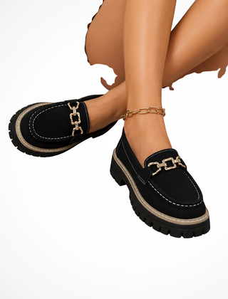 Women's Stylish Leather Chunky Loafers | Elegant Slip-On Platform Shoes 3