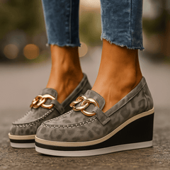 Women's Stylish Leather Platform Loafers | Trendy Slip-On Casual Shoes 0