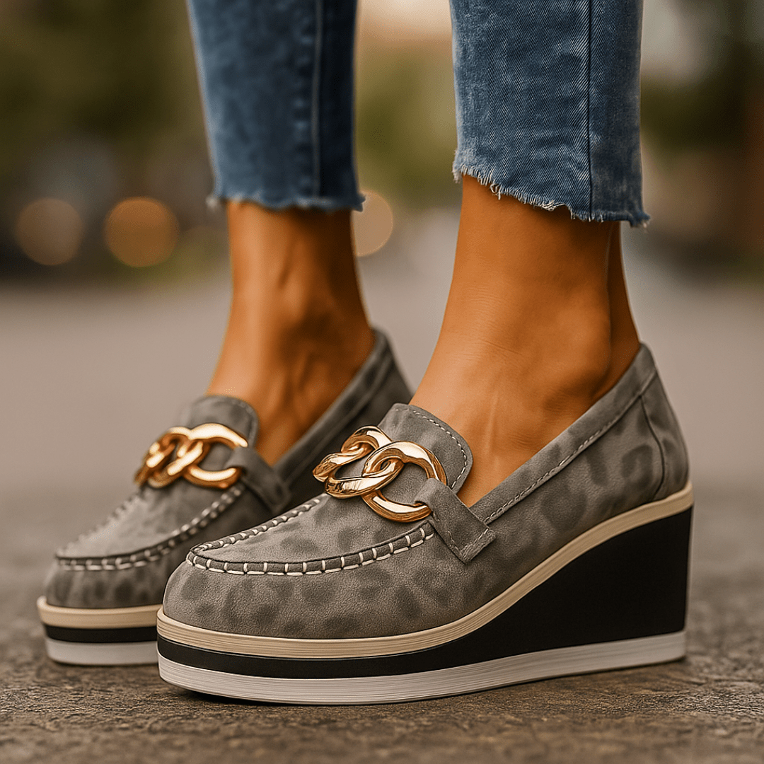 Women's Stylish Leather Platform Loafers | Trendy Slip-On Casual Shoes 0