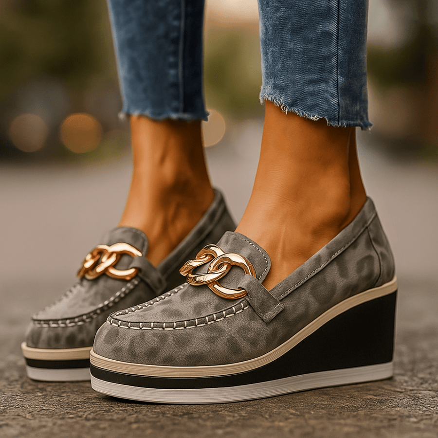 Women's Stylish Leather Platform Loafers | Trendy Slip-On Casual Shoes 0