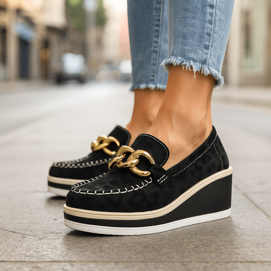 Women's Stylish Leather Platform Loafers | Trendy Slip-On Casual Shoes 2