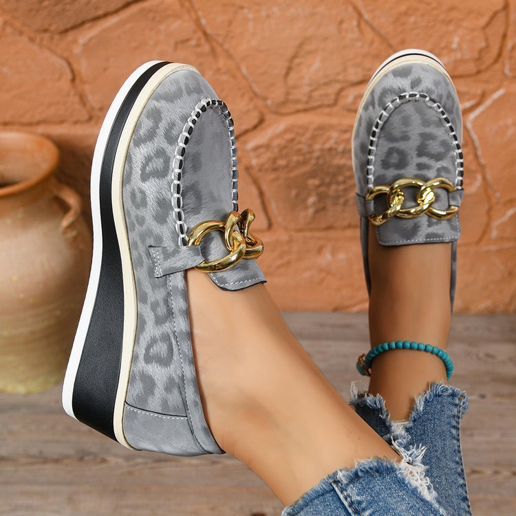 Women's Stylish Leather Platform Loafers | Trendy Slip-On Casual Shoes 4