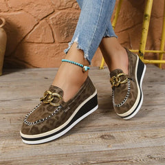 Women's Stylish Leather Platform Loafers | Trendy Slip-On Casual Shoes 6
