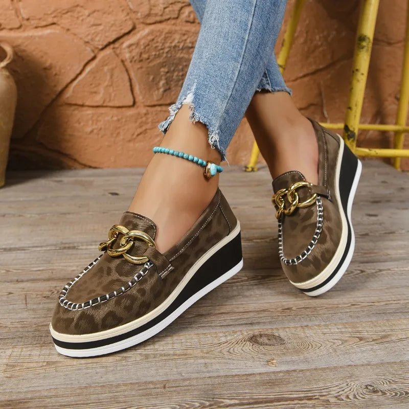 Women's Stylish Leather Platform Loafers | Trendy Slip-On Casual Shoes 6