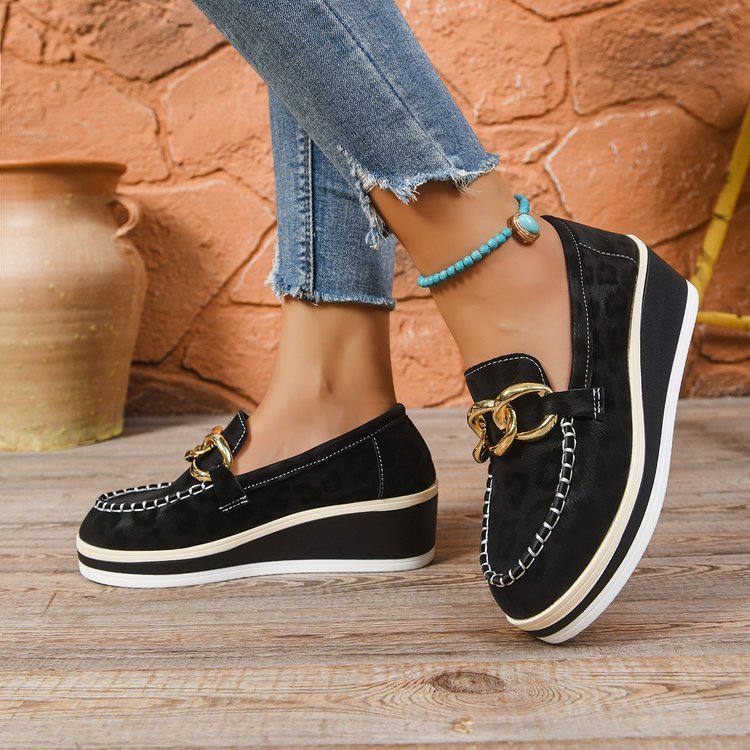 Women's Stylish Leather Platform Loafers | Trendy Slip-On Casual Shoes 8