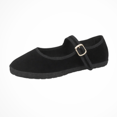 Women's Suede-Like Mary Jane Ballet Flats | Elegant Round Toe Design for Everyday Wear 0