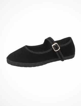 Women's Suede-Like Mary Jane Ballet Flats | Elegant Round Toe Design for Everyday Wear 0