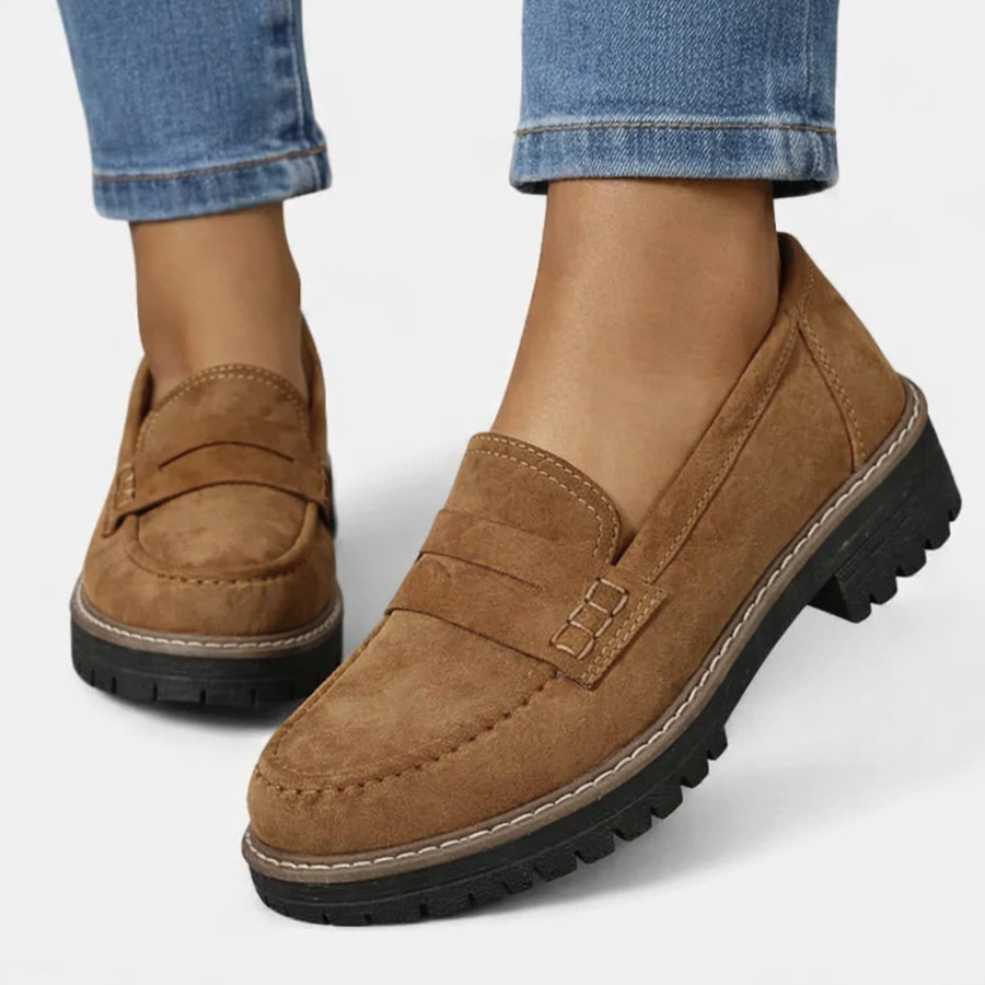 Women's Suede Loafers | Supportive Slip-On Everyday Shoes 0