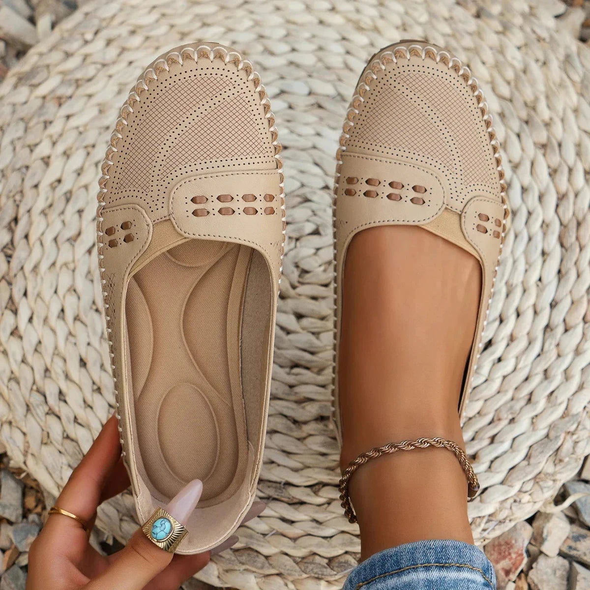 Women's Suede Moccasins | Comfortable Slip-On Casual Shoes 9