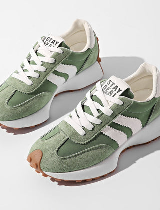 Women's Suede Platform Sneakers | Retro Chunky Lace-Up Trainers 0