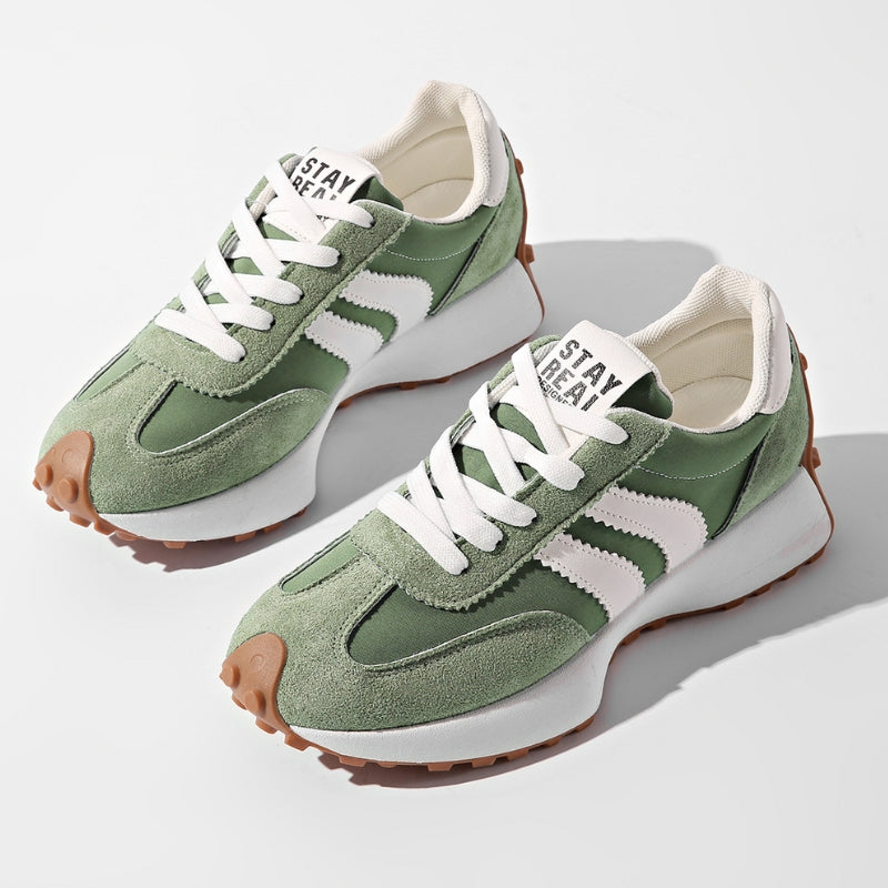 Women's Suede Platform Sneakers | Retro Chunky Lace-Up Trainers 0