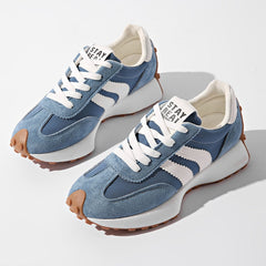 Women's Suede Platform Sneakers | Retro Chunky Lace-Up Trainers 1