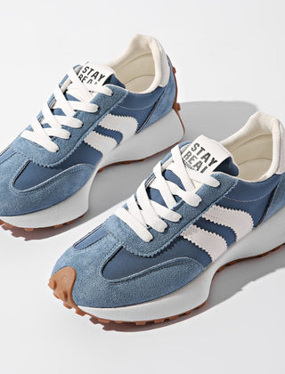 Women's Suede Platform Sneakers | Retro Chunky Lace-Up Trainers 1
