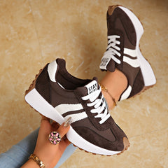 Women's Suede Platform Sneakers | Retro Chunky Lace-Up Trainers 2