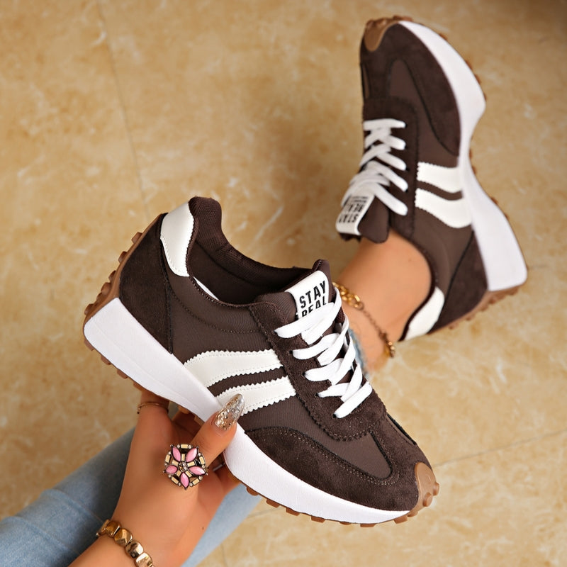 Women's Suede Platform Sneakers | Retro Chunky Lace-Up Trainers 2