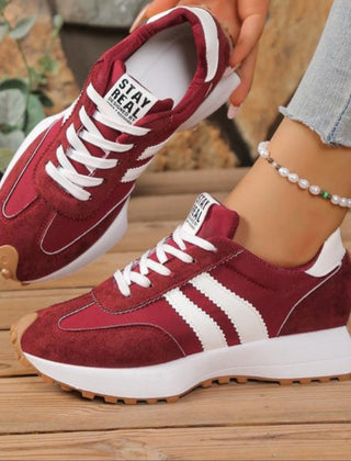 Women's Suede Platform Sneakers | Retro Chunky Lace-Up Trainers 3