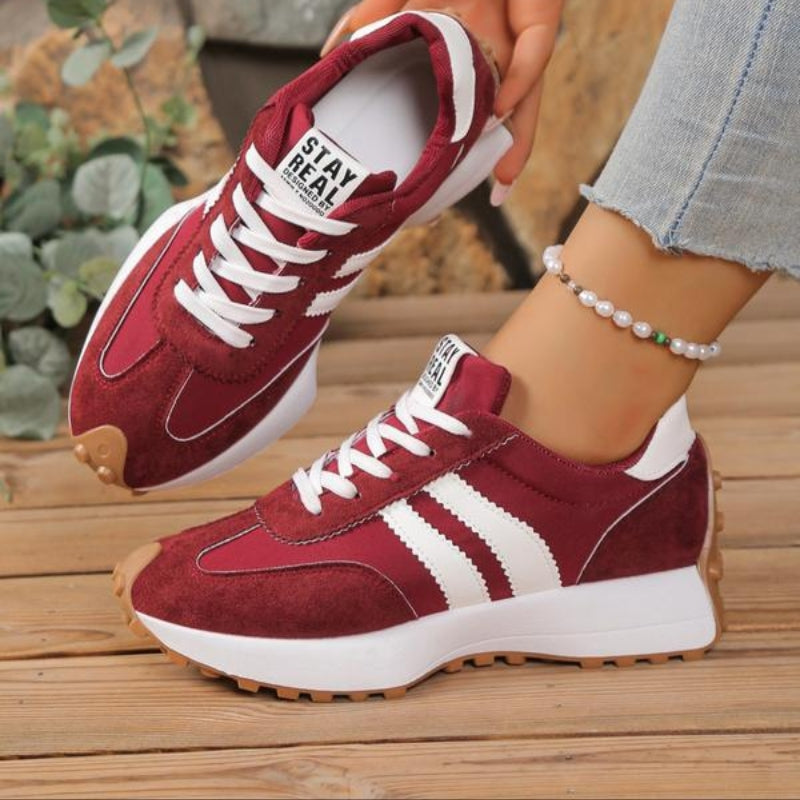 Women's Suede Platform Sneakers | Retro Chunky Lace-Up Trainers 3