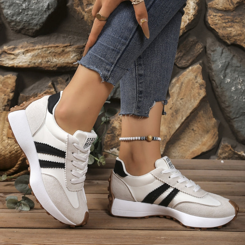 Women's Suede Platform Sneakers | Retro Chunky Lace-Up Trainers 4