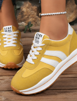 Women's Suede Platform Sneakers | Retro Chunky Lace-Up Trainers 5