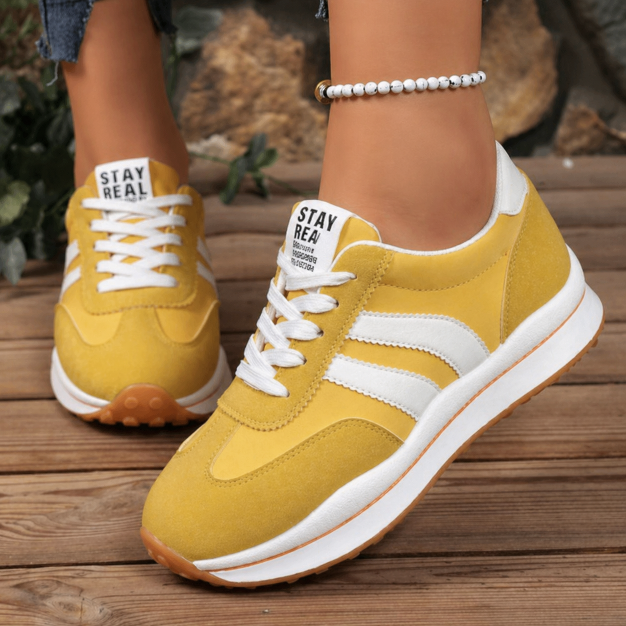 Women's Suede Platform Sneakers | Retro Chunky Lace-Up Trainers 5