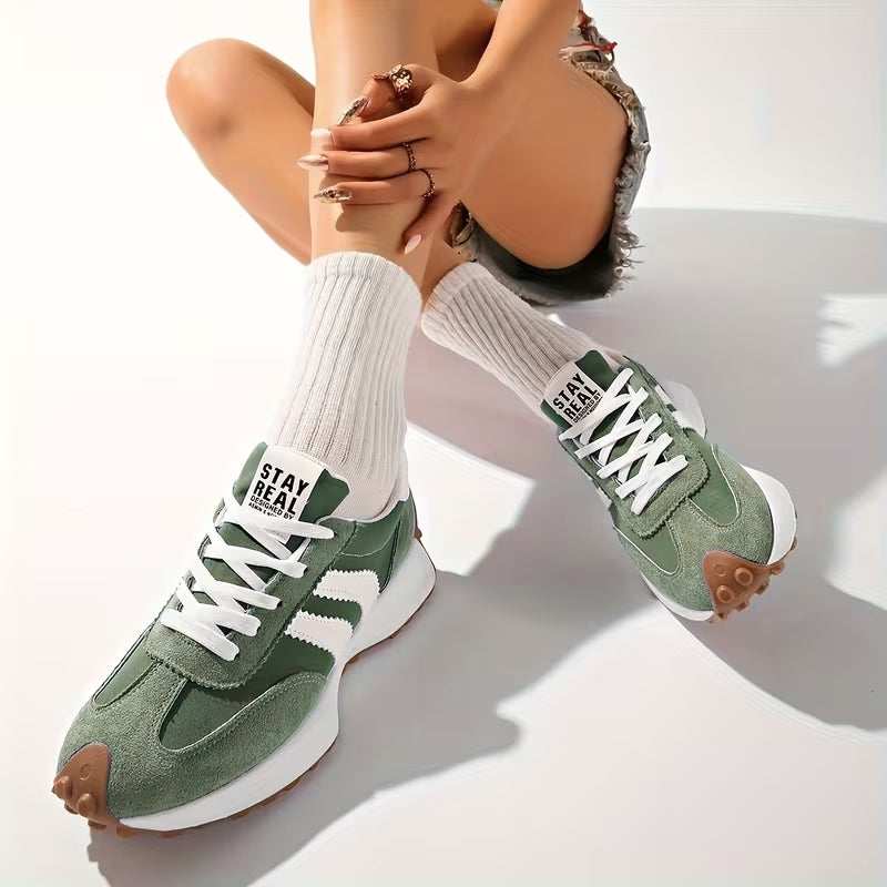 Women's Suede Platform Sneakers | Retro Chunky Lace-Up Trainers 6