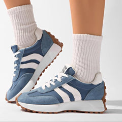 Women's Suede Platform Sneakers | Retro Chunky Lace-Up Trainers 7
