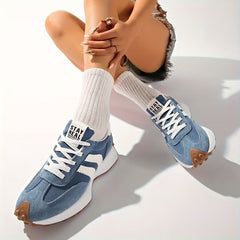 Women's Suede Platform Sneakers | Retro Chunky Lace-Up Trainers 8