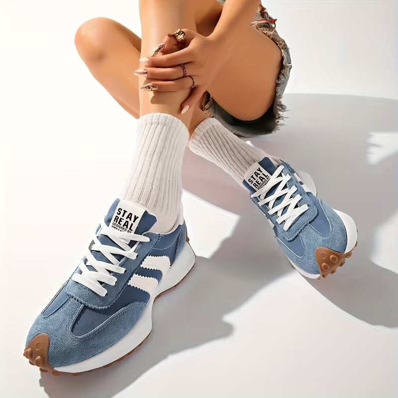 Women's Suede Platform Sneakers | Retro Chunky Lace-Up Trainers 8