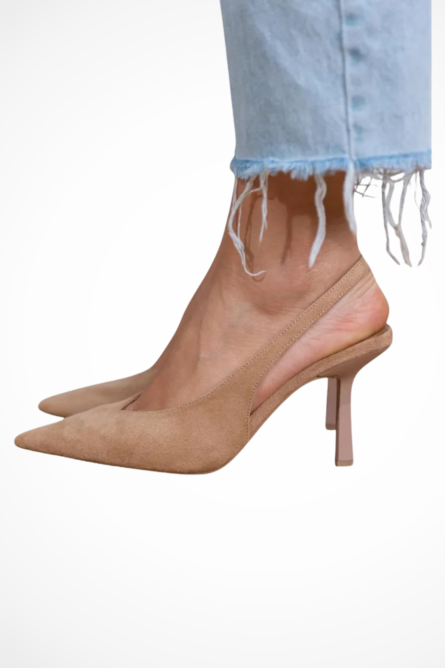 Women's Suede Slingback Heels | Elegant Pointed Toe Comfort Shoes 0