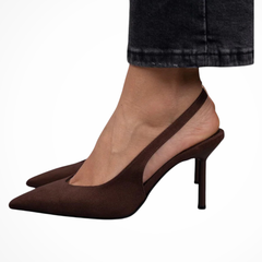 Women's Suede Slingback Heels | Elegant Pointed Toe Comfort Shoes 1