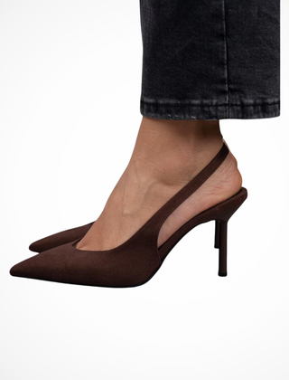 Women's Suede Slingback Heels | Elegant Pointed Toe Comfort Shoes 1