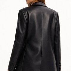 Women's Supple Leather Blazer | Elegant Structured Jacket | Timeless Fashion Statement 0