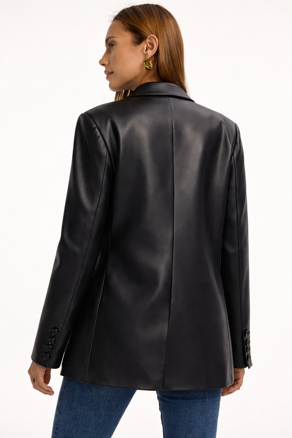 Women's Supple Leather Blazer | Elegant Structured Jacket | Timeless Fashion Statement 0