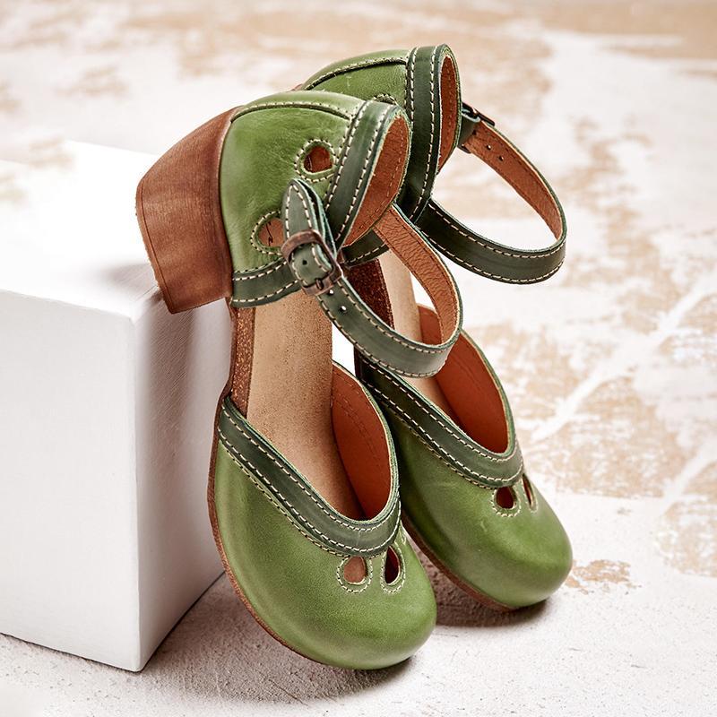 Women's Supportive Leather Sandals | Elegant Low Heel Orthopedic Comfort Footwear 1