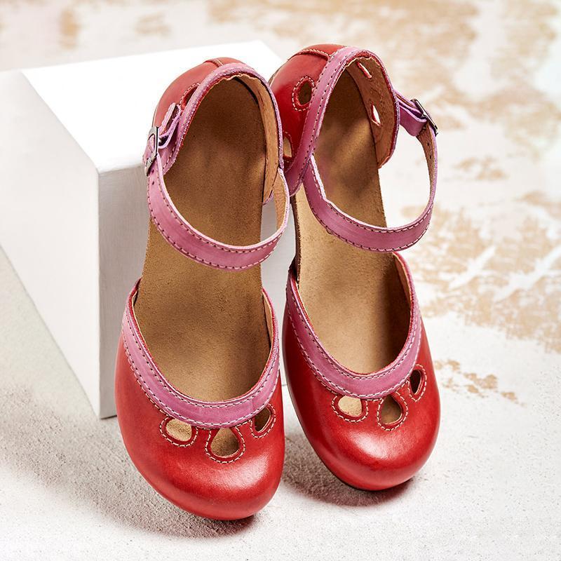 Women's Supportive Leather Sandals | Elegant Low Heel Orthopedic Comfort Footwear 2