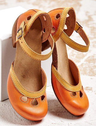 Women's Supportive Leather Sandals | Elegant Low Heel Orthopedic Comfort Footwear 3