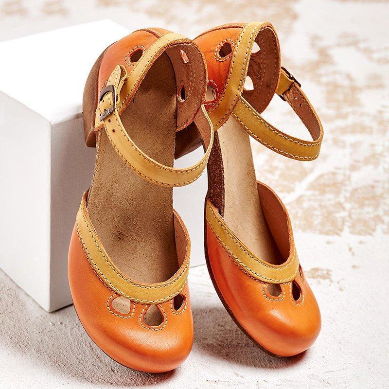 Women's Supportive Leather Sandals | Elegant Low Heel Orthopedic Comfort Footwear 3