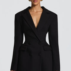 Women's Tailored Blazer Mini Dress | Elegant Fitted Cocktail Dress for Formal Events 0