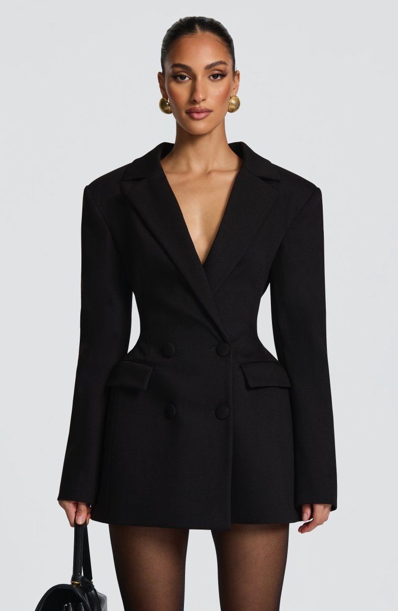 Women's Tailored Blazer Mini Dress | Elegant Fitted Cocktail Dress for Formal Events 0