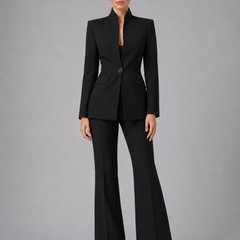 Women's Tailored Blazer and Wide Leg Trousers | Elegant All-Season Suit for Women 0