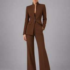 Women's Tailored Blazer and Wide Leg Trousers | Elegant All-Season Suit for Women 2