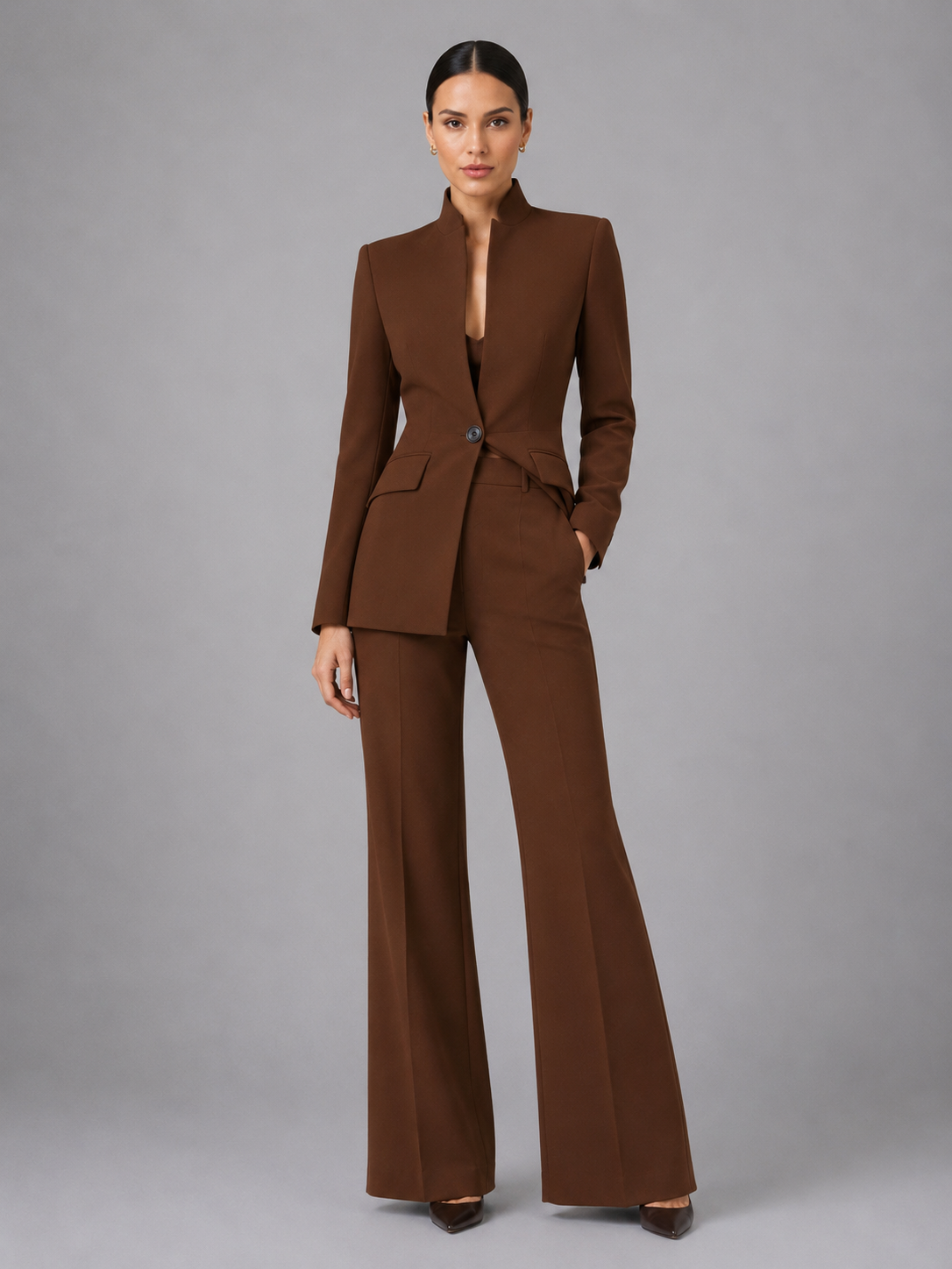 Women's Tailored Blazer and Wide Leg Trousers | Elegant All-Season Suit for Women 2