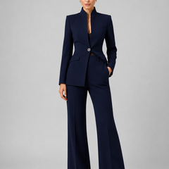 Women's Tailored Blazer and Wide Leg Trousers | Elegant All-Season Suit for Women 3