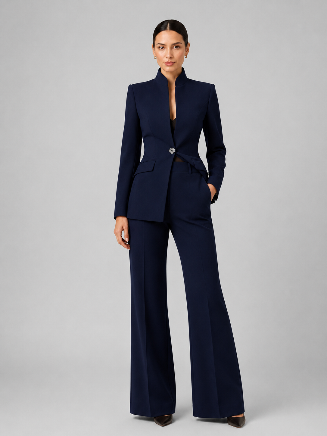 Women's Tailored Blazer and Wide Leg Trousers | Elegant All-Season Suit for Women 3