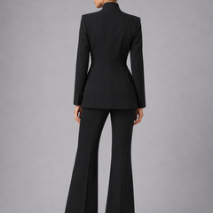 Women's Tailored Blazer and Wide Leg Trousers | Elegant All-Season Suit for Women 4